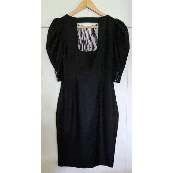 Ted Baker London Black Bodycon Midi Dress Size 1 - Picture 2 of 2